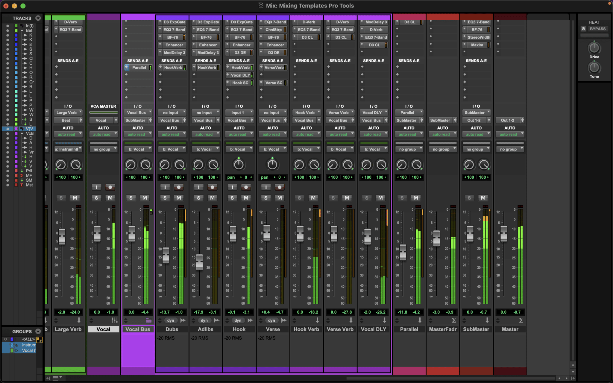 Pro Tools Mixing Templates DXT3R