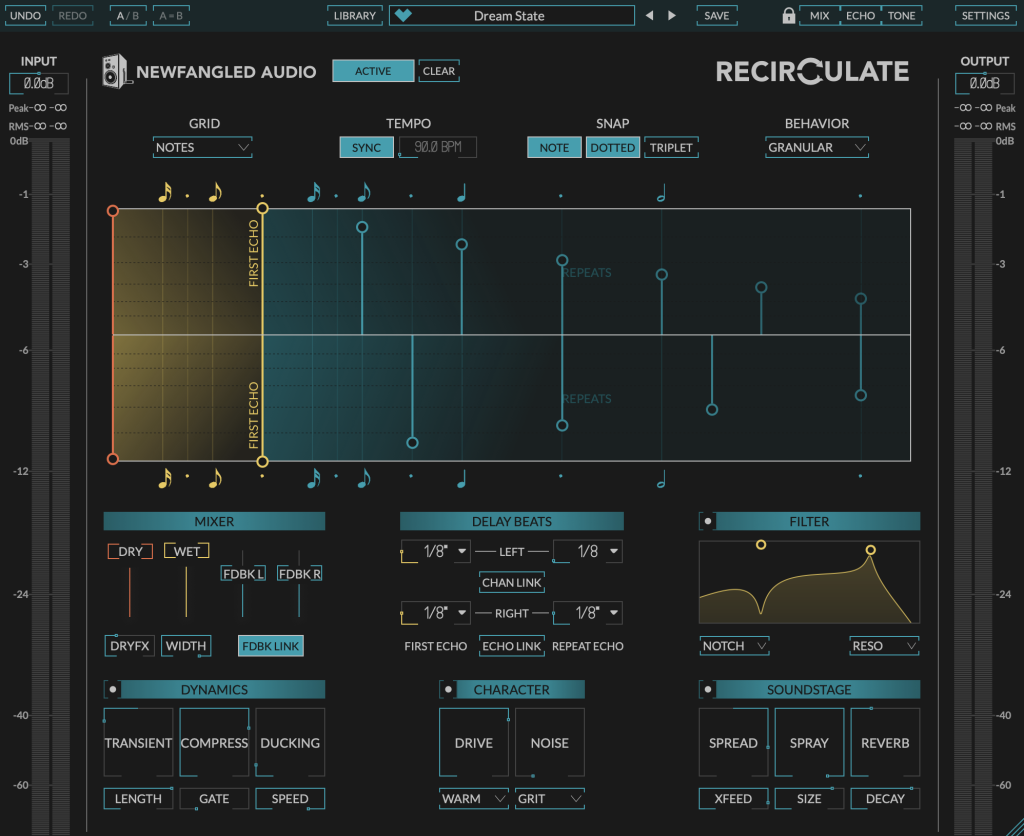Recirculate with dxt3r eventide newflanged audio effect plugin