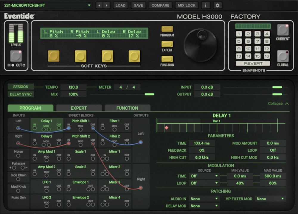 H3000 Mk II harmonizer plugin, H3000 hardware, Eventide H3000 Factory MKII, Audio Harmonizer plugin