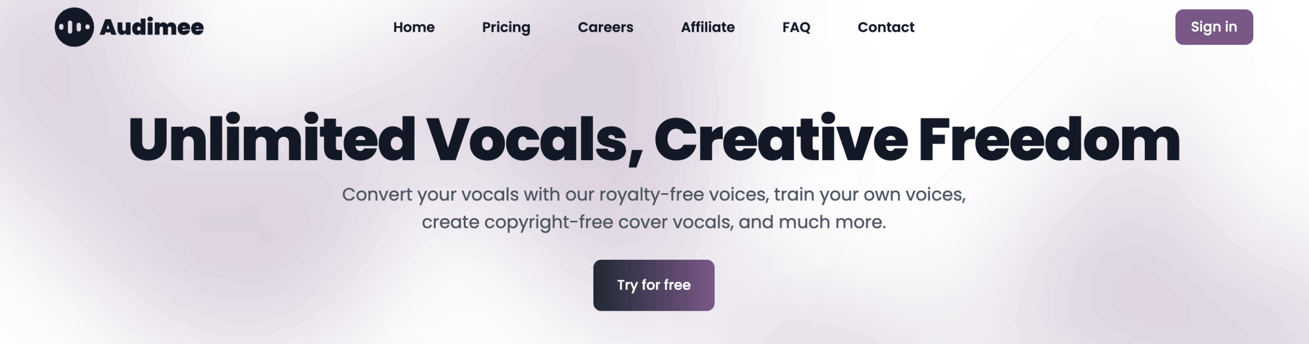 Audimee, AI, AI vocals, audio production, music production, mixing, mastering, vocals, voice conversion, AI voice conversion, AI voice creation, AI voice costumization, AI voice costumisation, AI podcast voice, synthetic voices, text-to-speech, voice generation, affordable vocals, AI singing, voiceover creation, custom voiceover